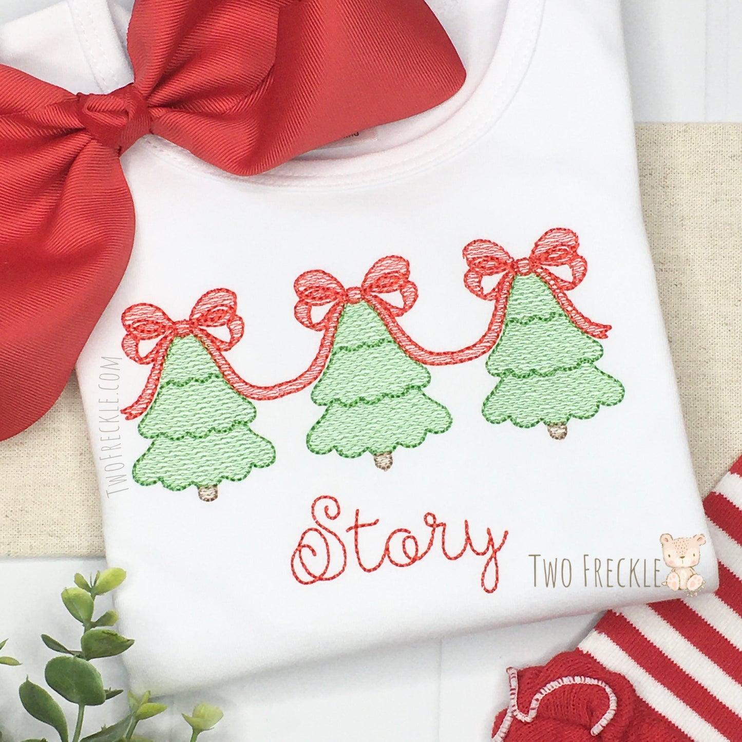 Christmas Tree Farm with Bow