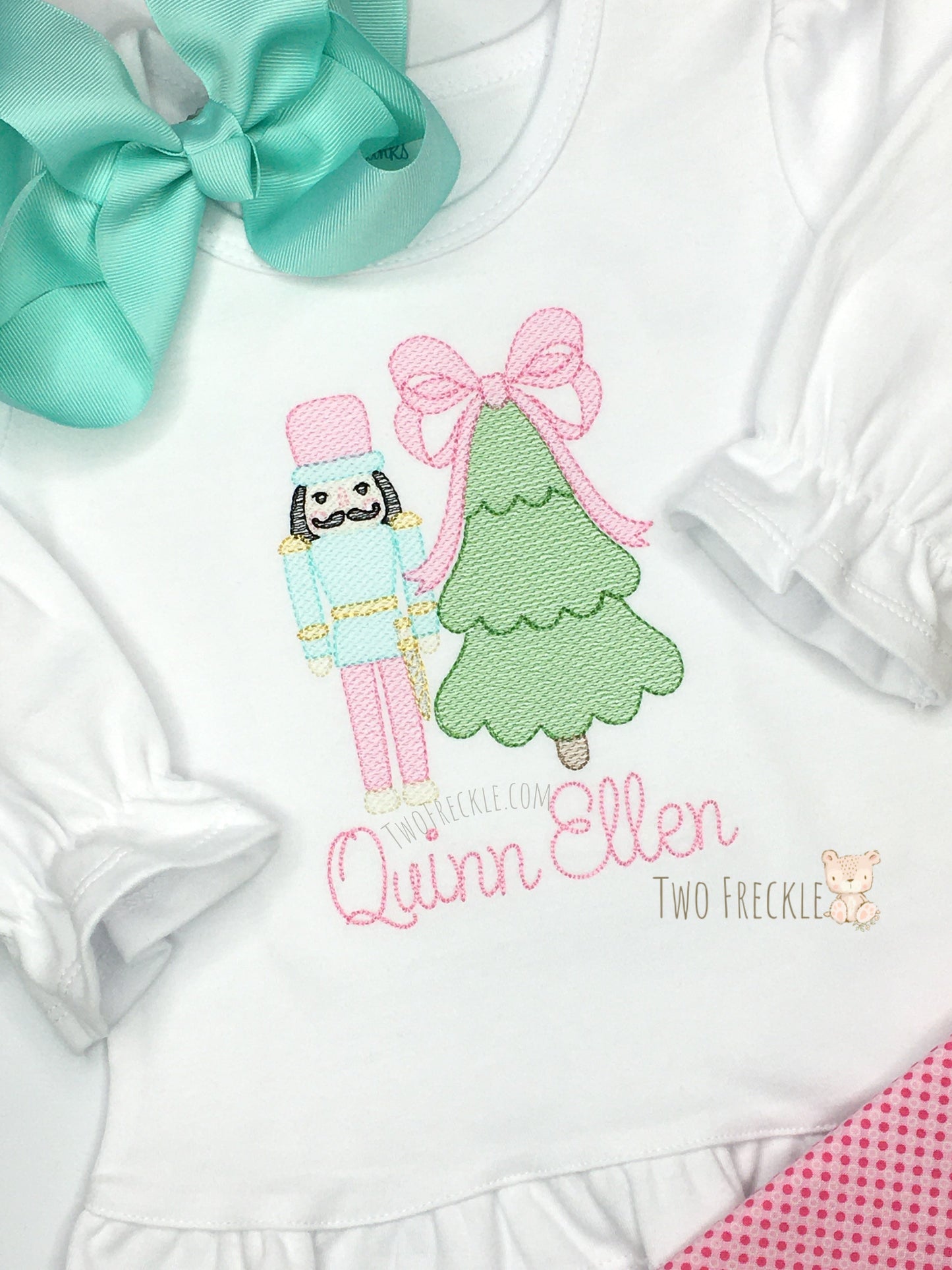 Pink Nutcracker & Christmas Tree Shirt