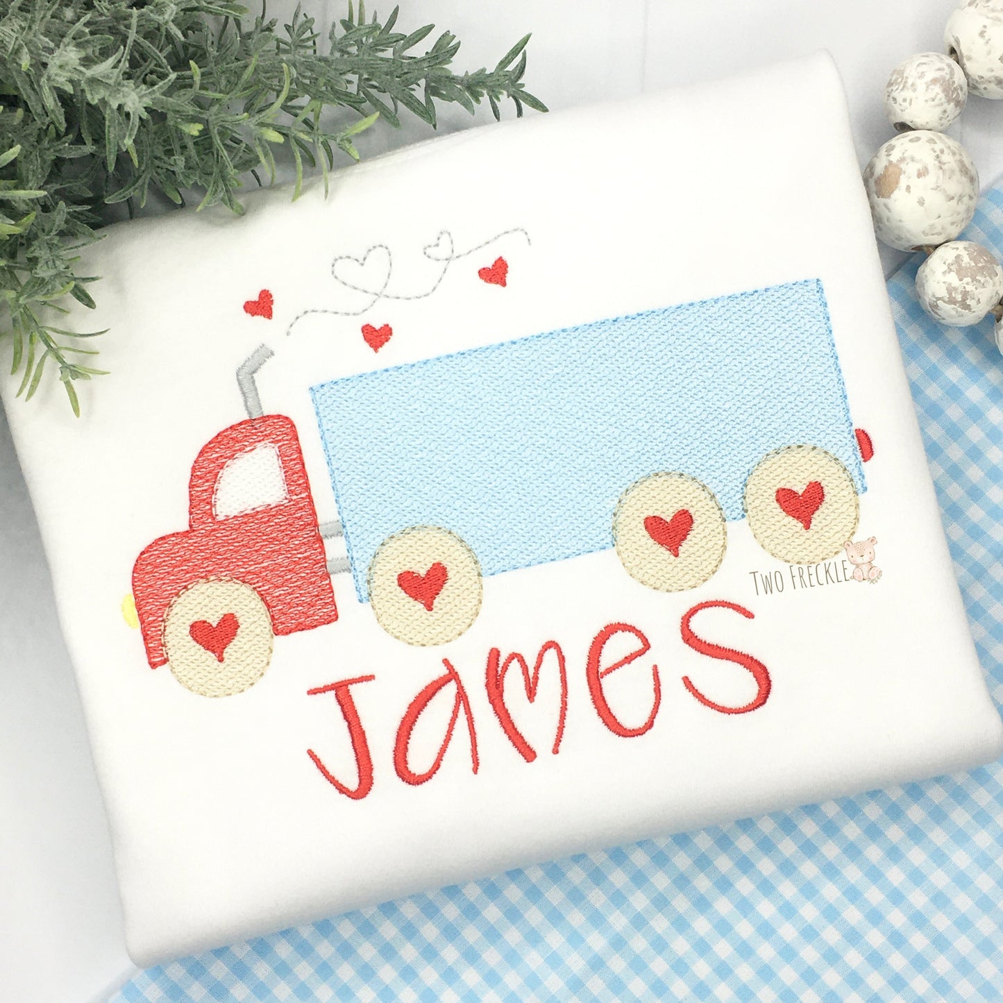 Boys Valentine's Day Tractor Trailer Shirt