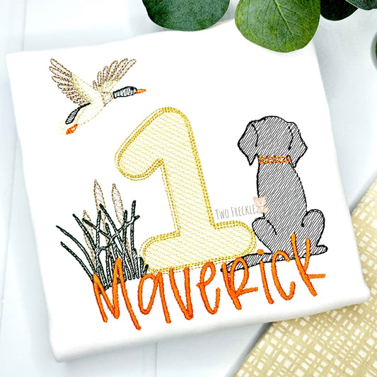 Duck Hunting Labrador Birthday Shirt