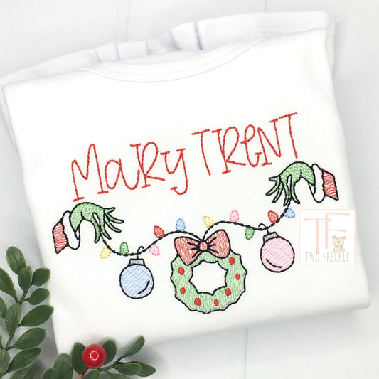 Mean One Christmas Banner Embroidered Shirt