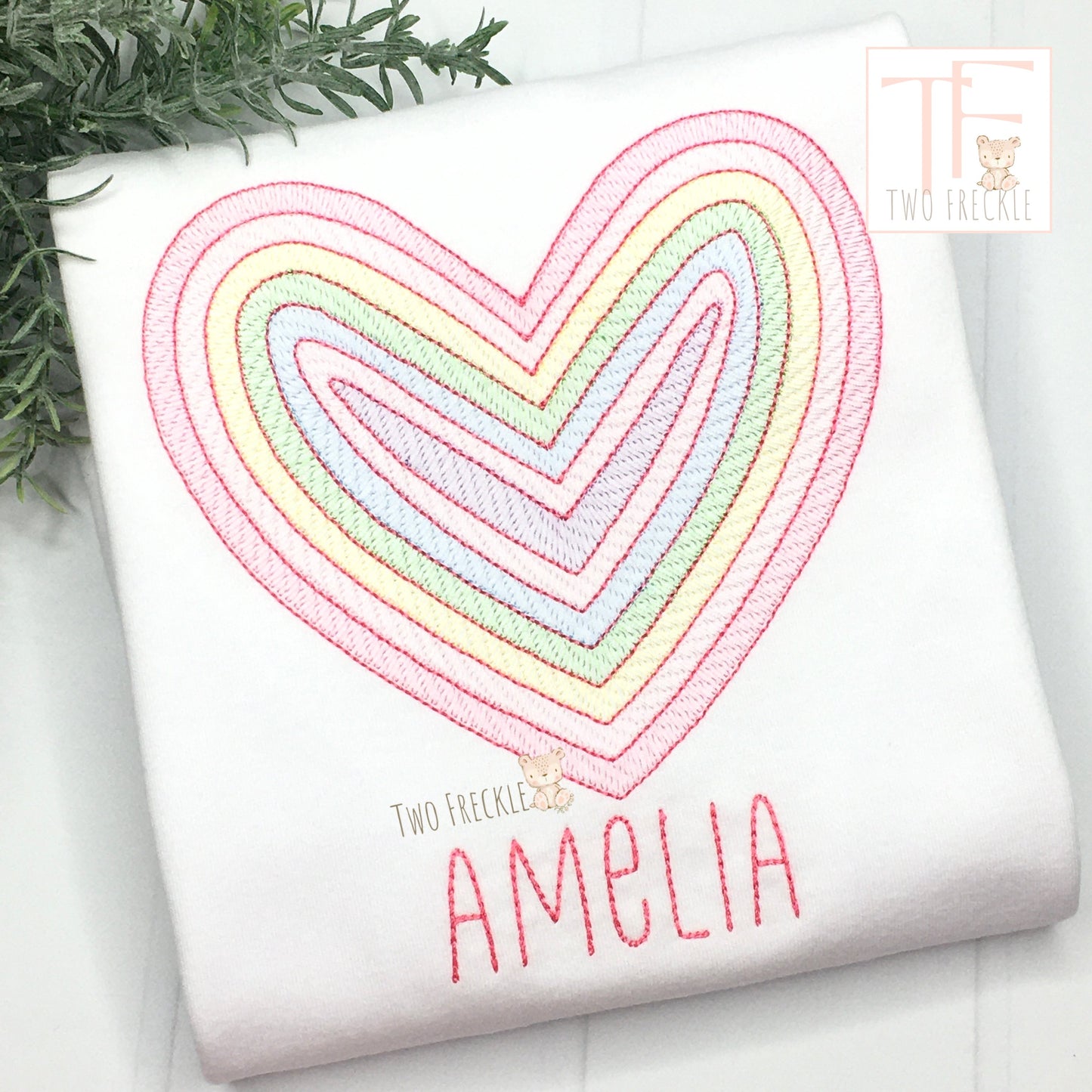 Girls Layered Heart Embroidered Shirt