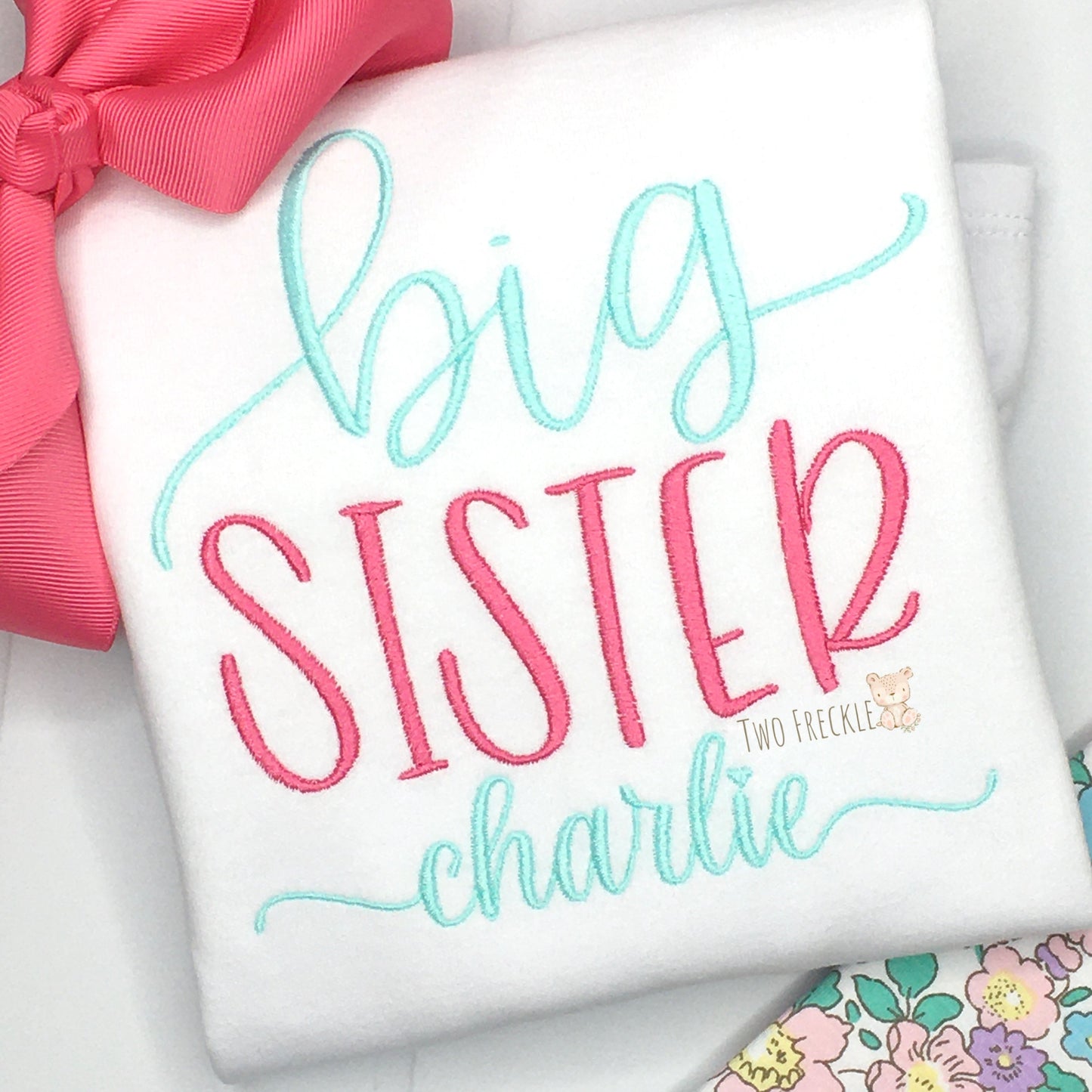Script Big Sister Embroidered Shirt