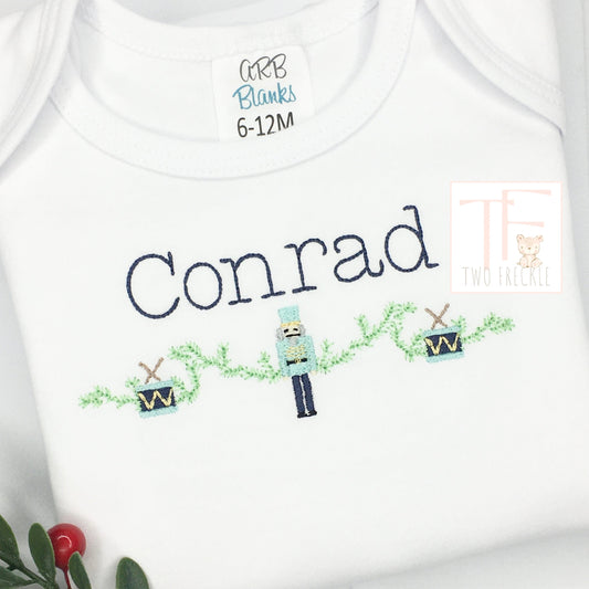 Boys Christmas Nutcracker Shirt with Drums - Navy Option