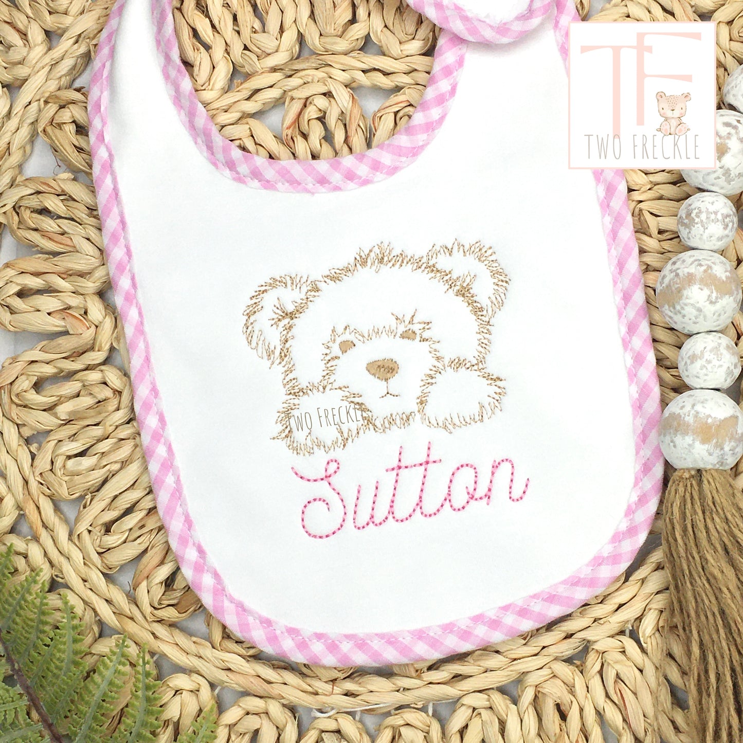 Teddy Bear Bib or Burp Cloth