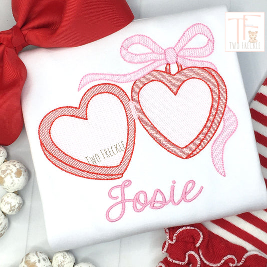 Girls Heart Locket Valentine's Day Shirt