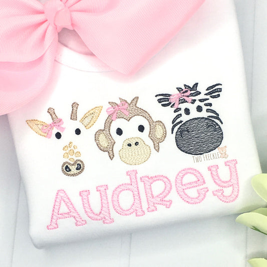 Girls Zoo Animals Shirt