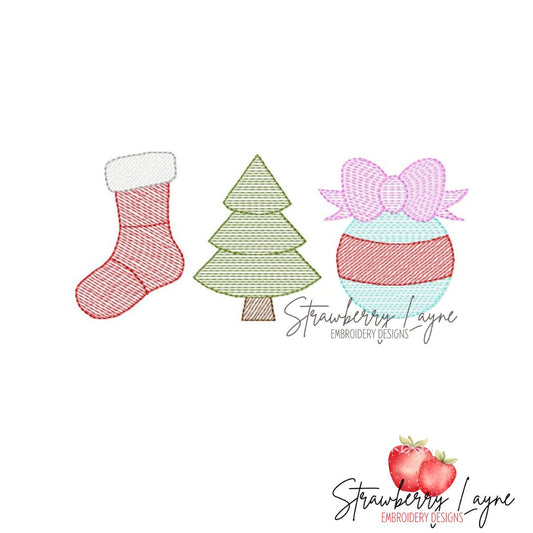 Christmas Trio Embroidered Shirt