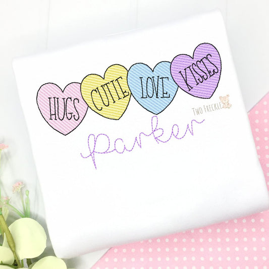 Girls Valentine's Day Conversation Hearts Shirt