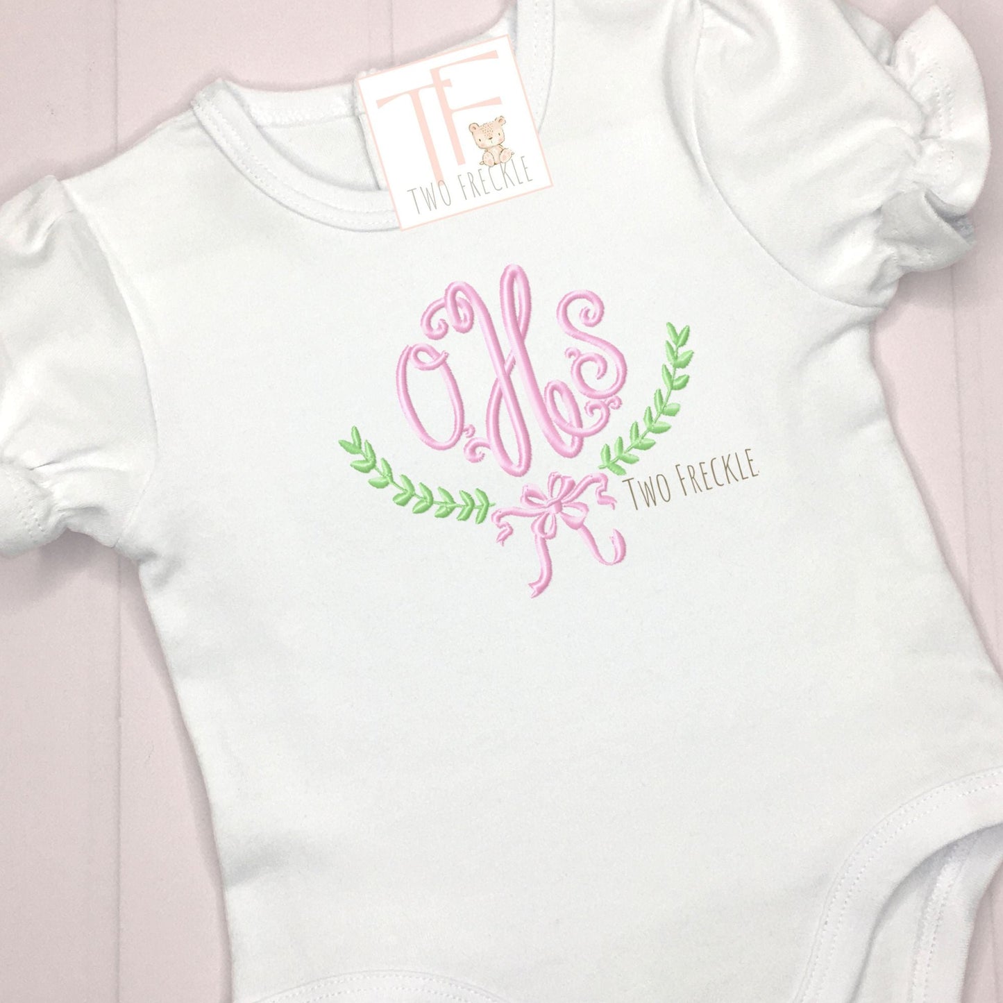 Laurel Frame with Bow Monogrammed Shirt