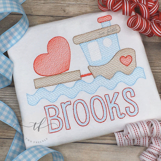 Tugboat Hauling Heart Valentine's Day Shirt