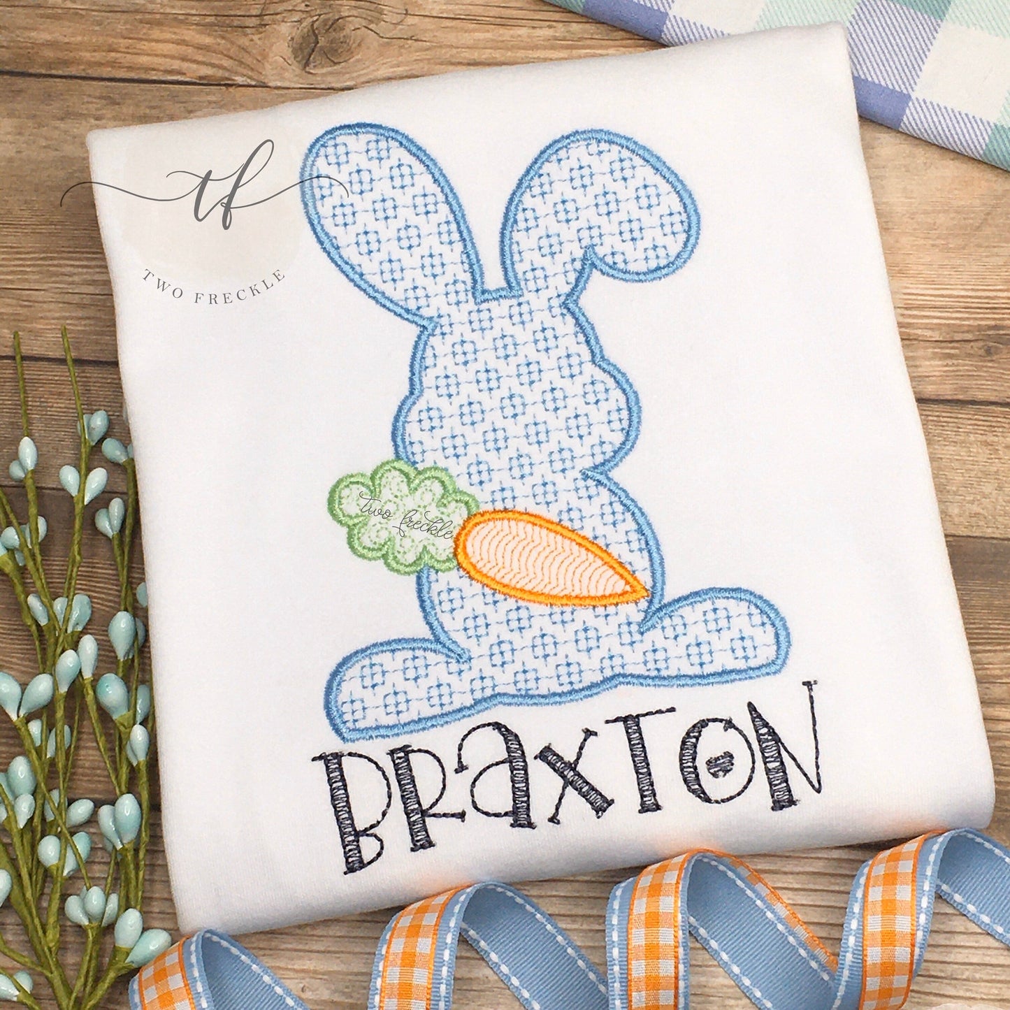 Boys Easter Bunny Embroidered Shirt