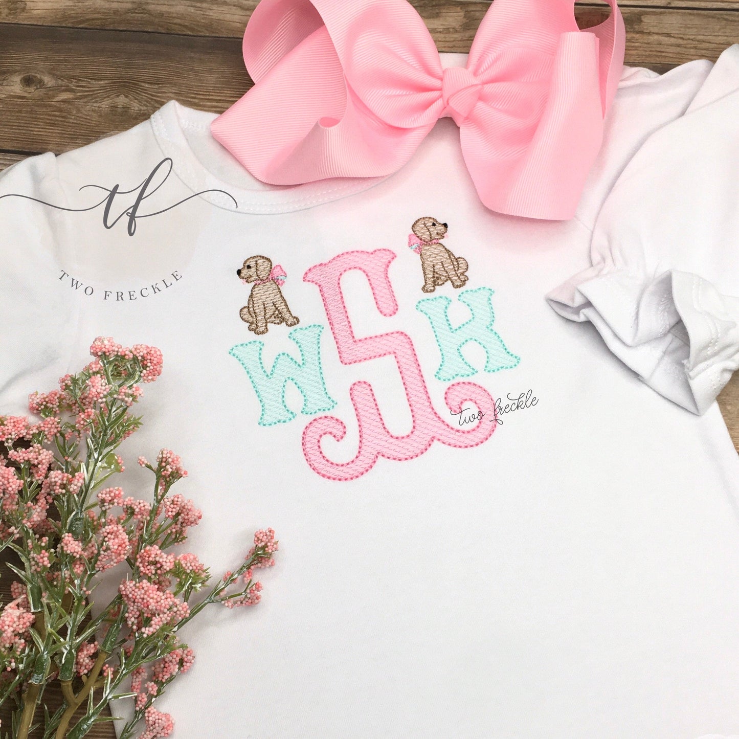 Puppy Dog Embroidered Monogrammed Shirt