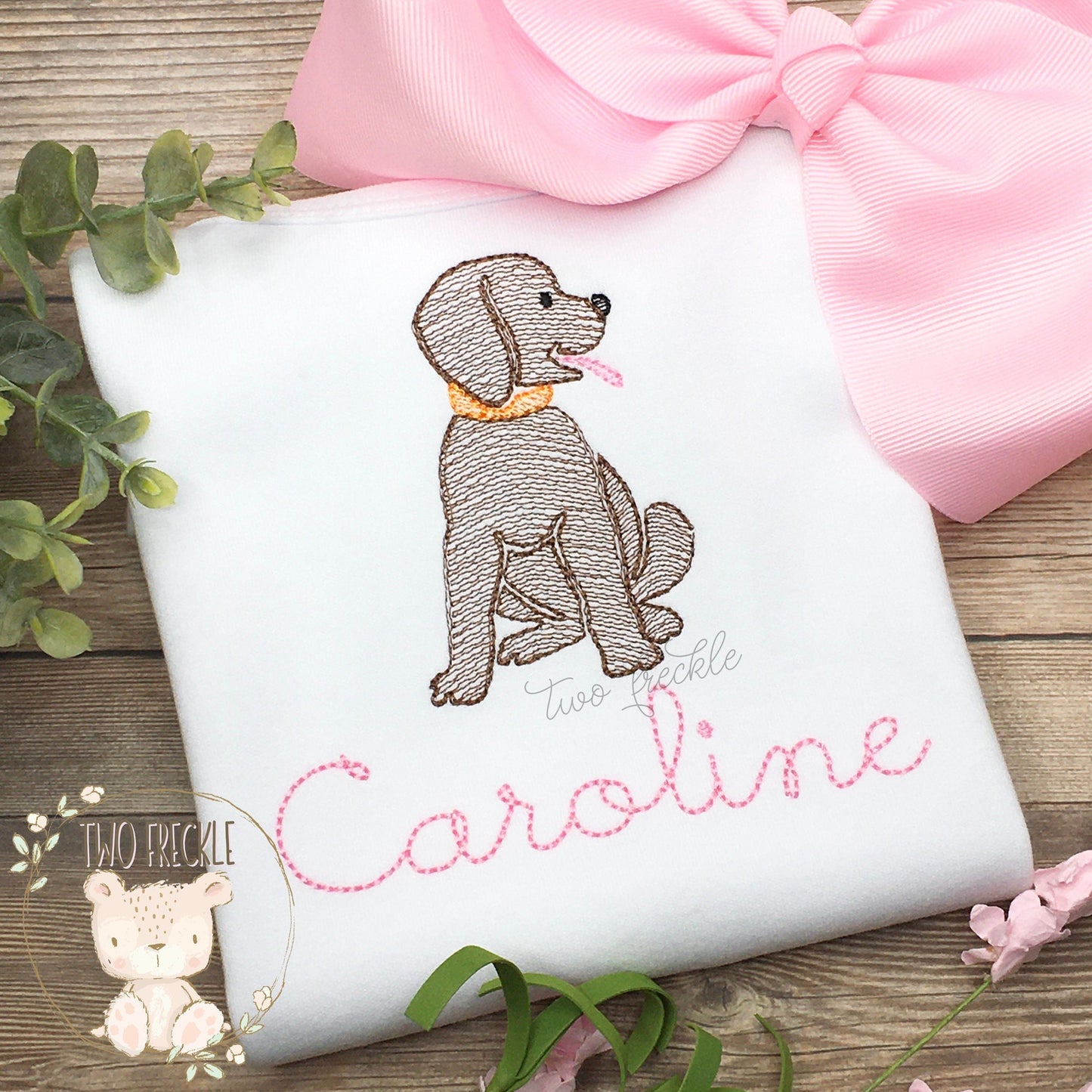 Girls Monogrammed Labrador Shirt