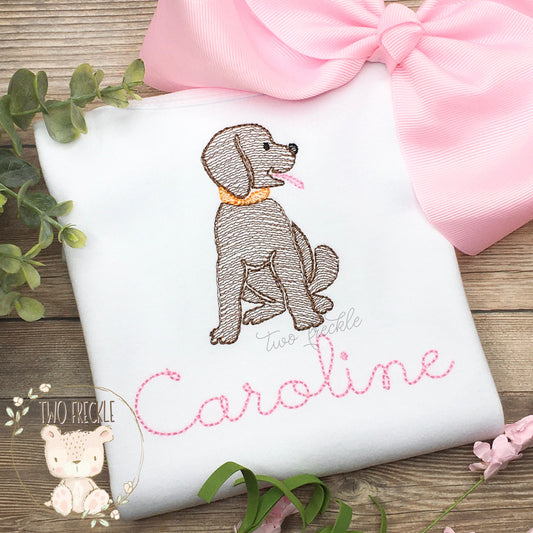 Girls Monogrammed Labrador Shirt