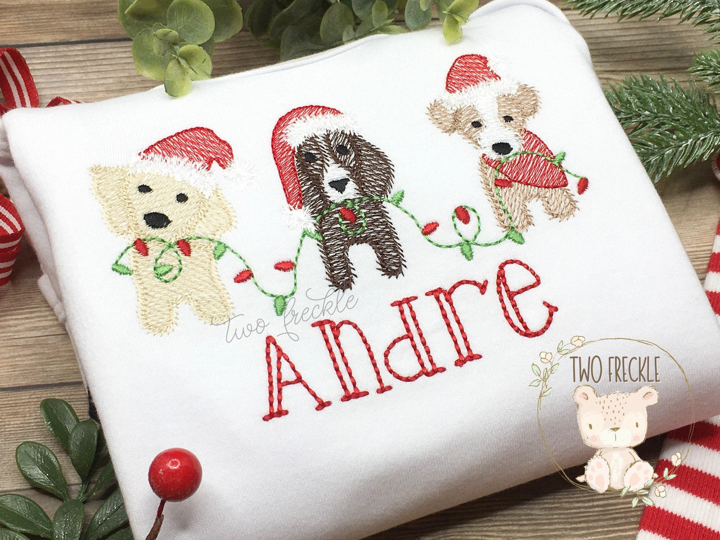Christmas Puppies Wrapped in Lights Shirt