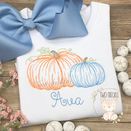 Girls Scribble Pumpkins