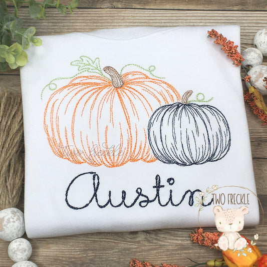 Boys Scribble Pumpkins