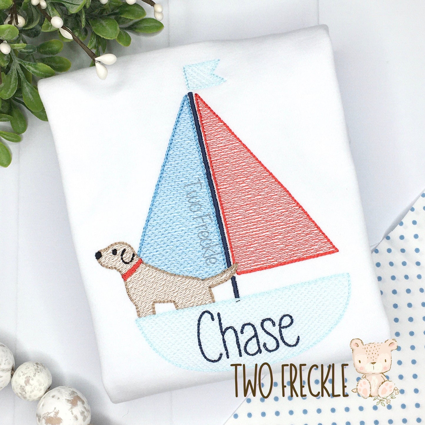 Puppy in Sailboat