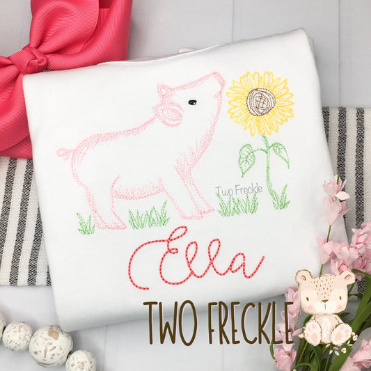 Little Piggie Embroidered Shirt