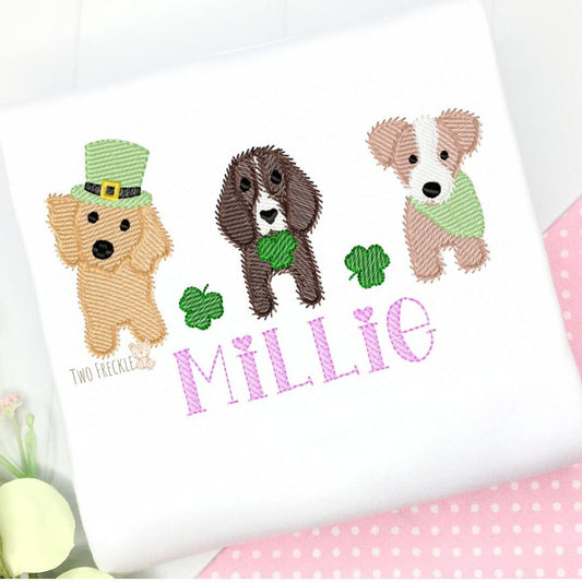 Girls St. Patrick's Day Puppy Shirt