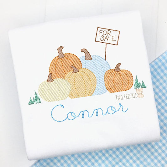 Boys Pumpkins for Sale Embroidered Shirt