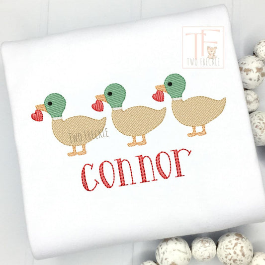 Boys Valentine's Day Mallard Duck Trio Shirt
