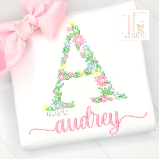 English Garden Monogrammed Embroidered Shirt