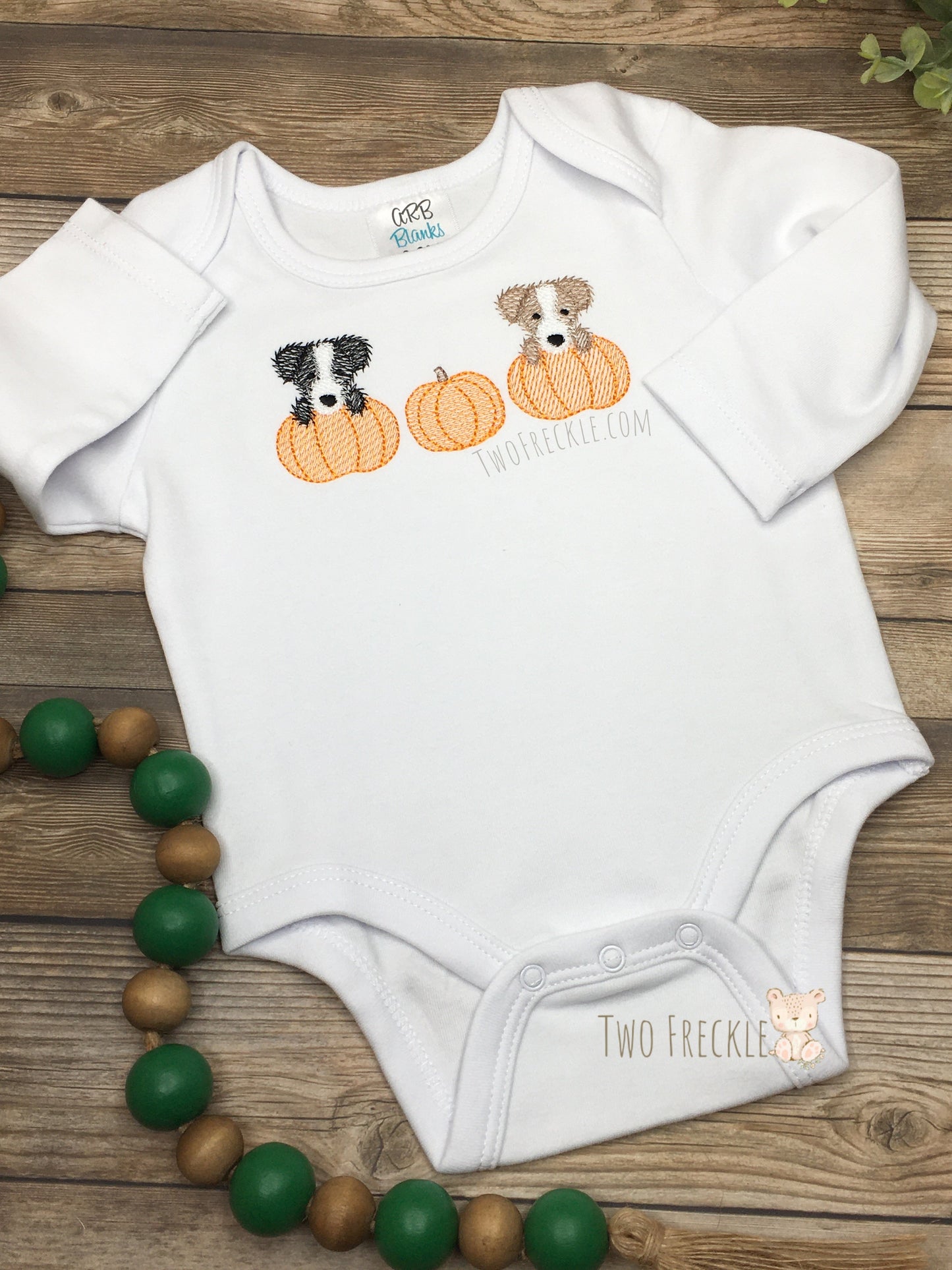 Fall Puppy Embroidered Shirt