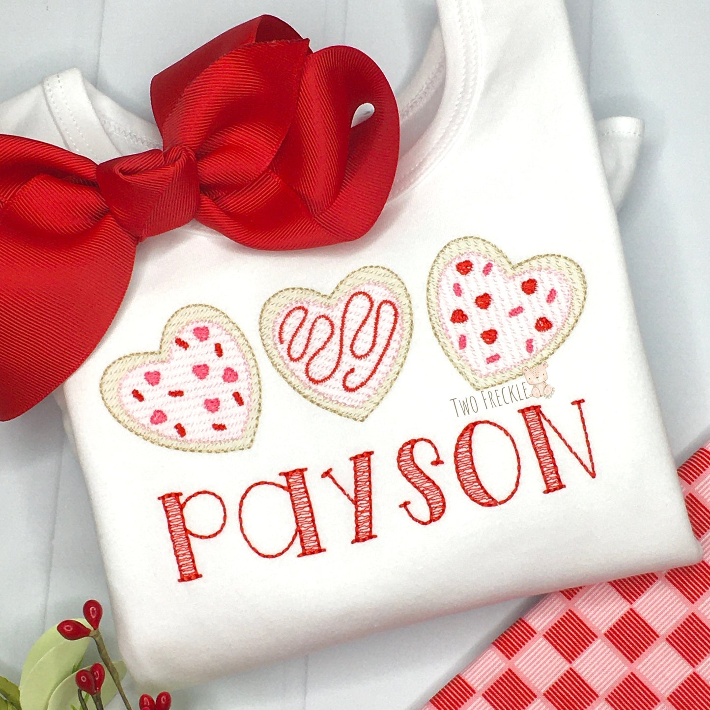 Girls Valentine's Day Shirt - Personalized Cookie Trio
