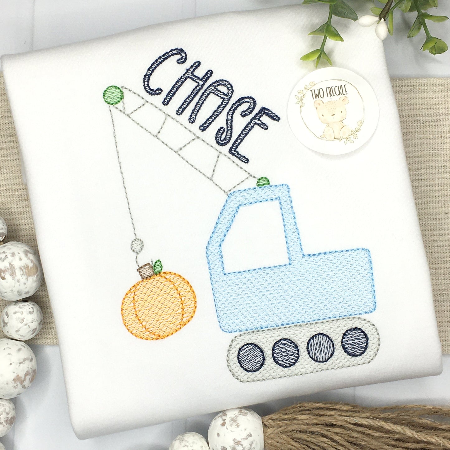 Crane with Pumpkin
