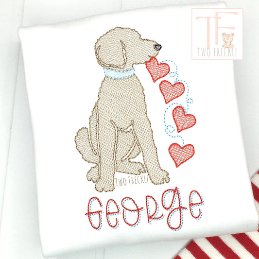 Labradoodle Puppy Personalized Valentine's Day Shirt