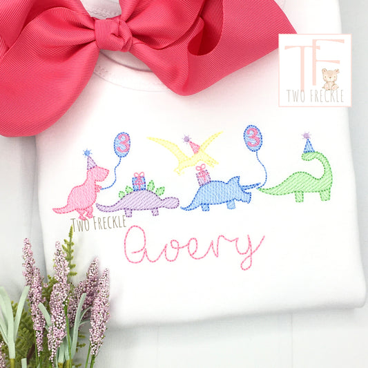 Girls Dinosaur Birthday Shirt