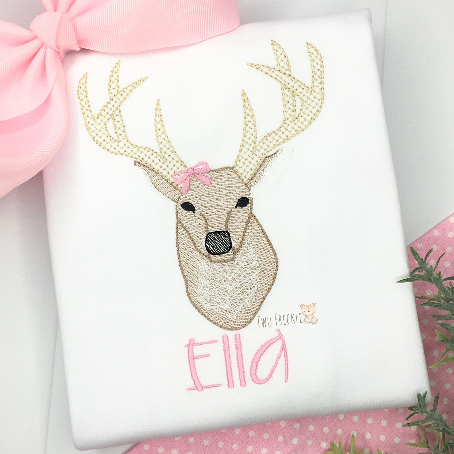 Girls Deer Hunting Shirt - Personalized Deer Embroidered  Shirt
