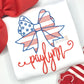 American Flag Bow Embroidered Shirt