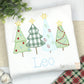 Blue Whimsical Christmas Tree Farm