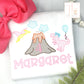 Girls Dinosaur Volcano Birthday Shirt, Dinosaur Birthday Party Shirt