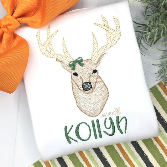 Girls Deer Hunting Shirt - Personalized Deer Embroidered  Shirt
