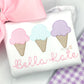 Girls Ice Cream Trio Embroidered Shirt