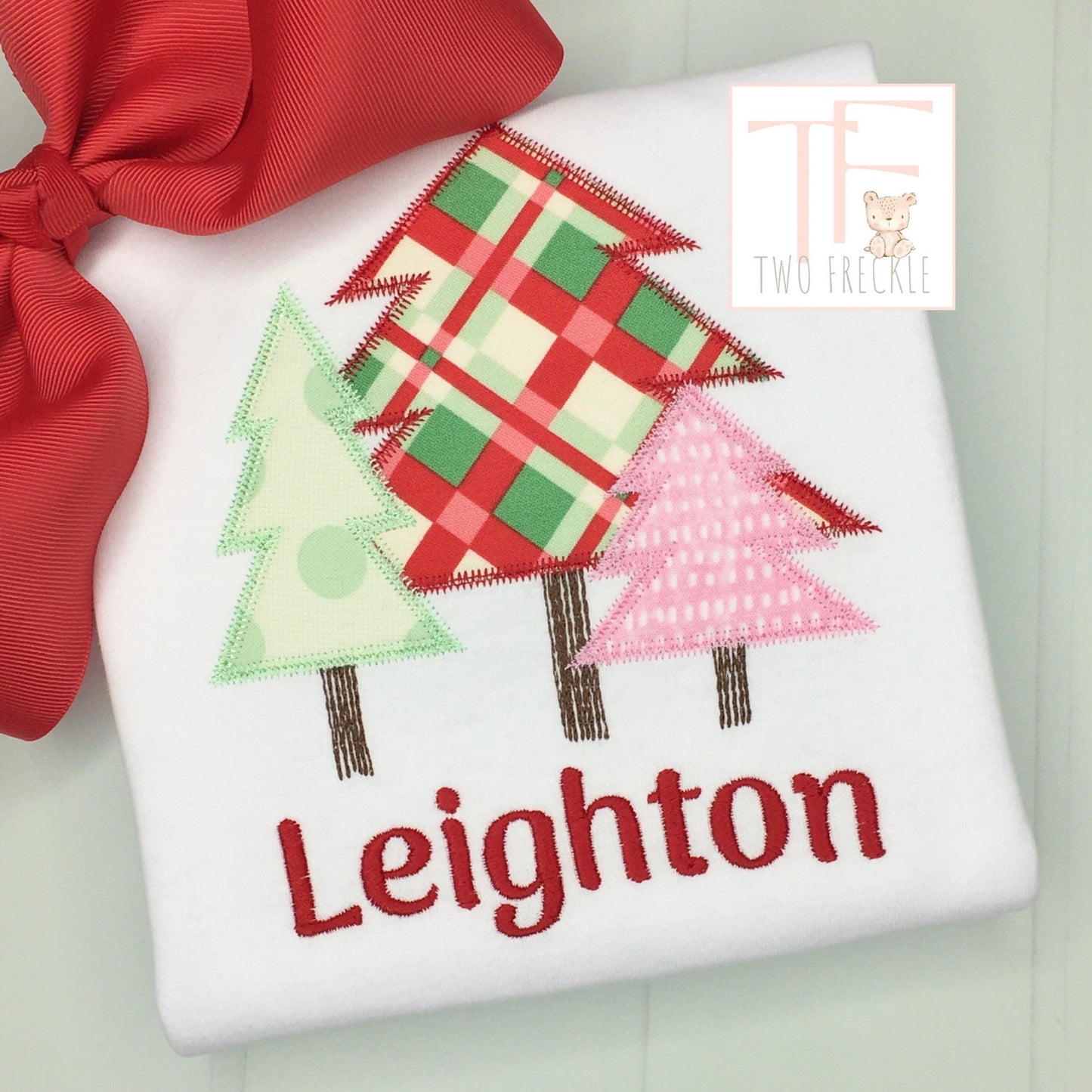 Whimsical Woodland Christmas Tree Applique Shirt