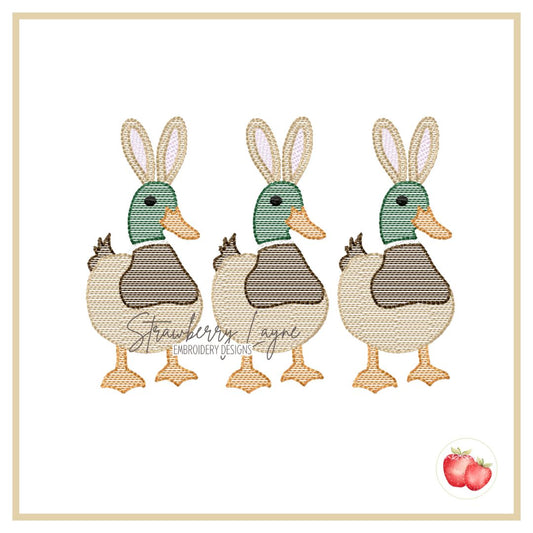 Boys Mallard Duck with Easter Bunny Ears Shirt