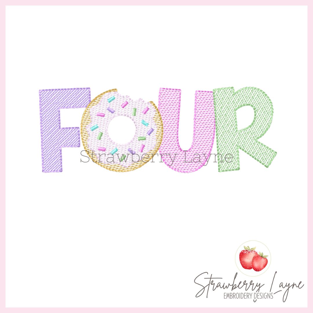 FourEver Sweet Girls Donut Birthday Shirt