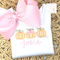 Sketch Pumpkins Trio with Bow Embroidered Shirt