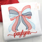 Patriotic Bow Embroidered Shirt