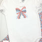 Patriotic Bow Embroidered Bodysuit Size 12-18 months