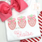 Strawberry Trio with Bows Embroidered Shirt