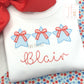 Patriotic Stars with Bows Embroidered Shirt
