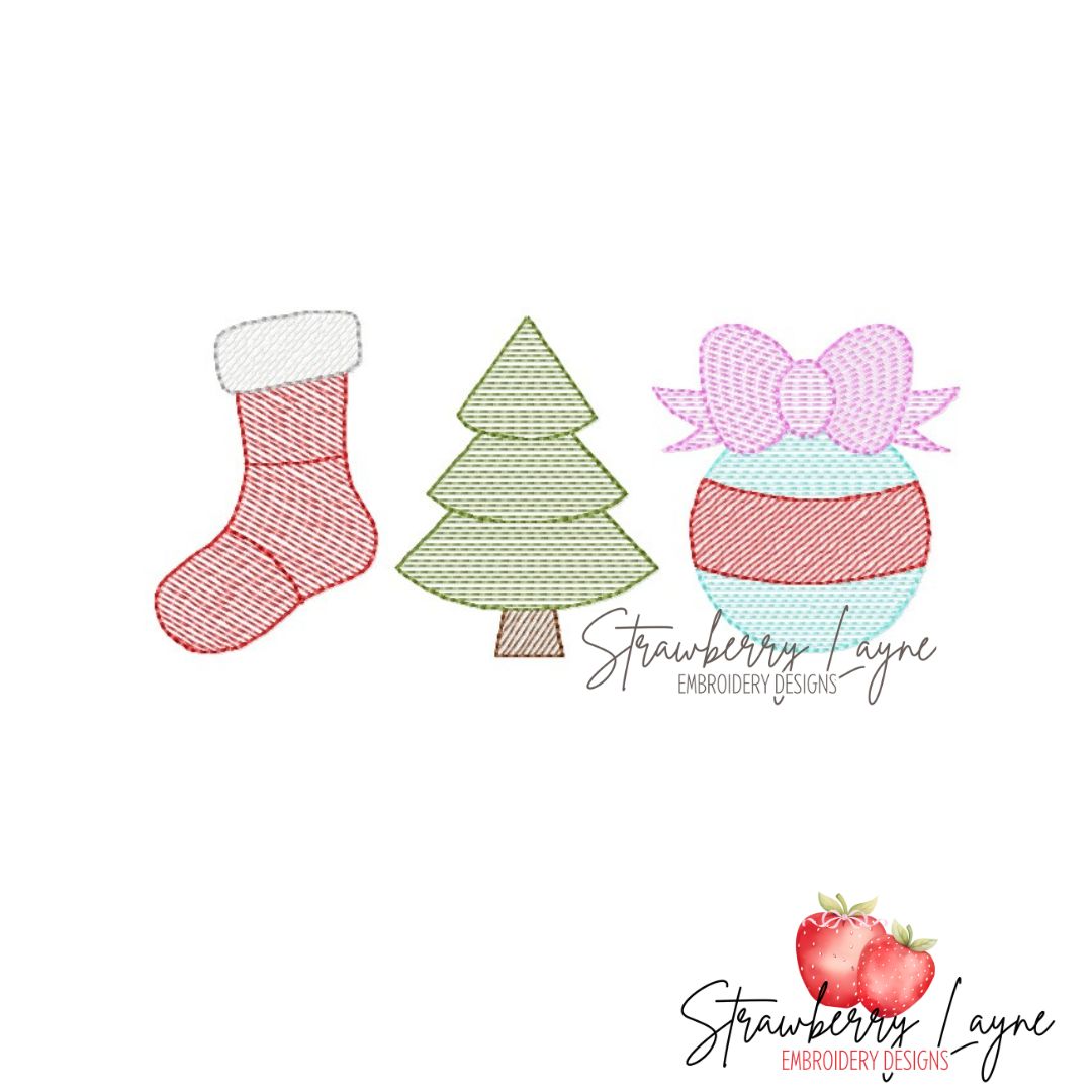 Christmas Trio Embroidered Shirt