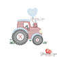 Valentine's Day Tractor Embroidered Shirt