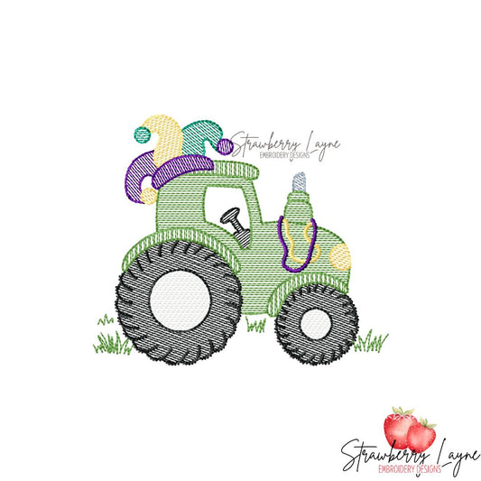 Mardi Gras Tractor with Jester Hat